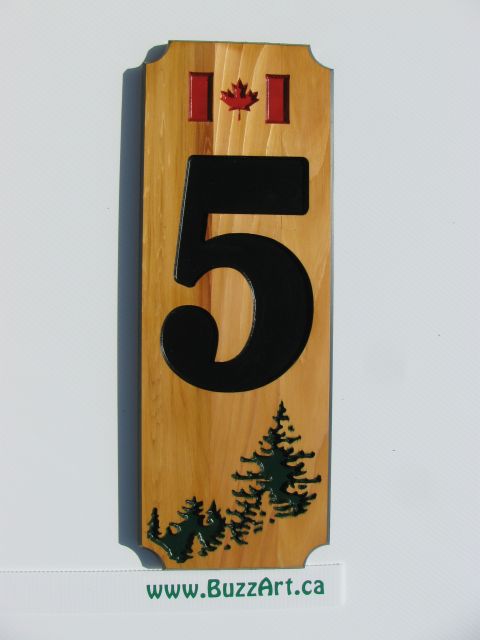 Engraved wood sign house address